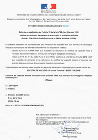 Attestation de connaissances